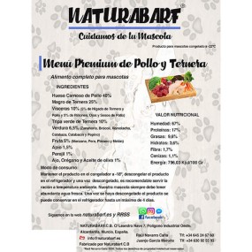 Naturabarf - Menú Premium Pollo y Ternera