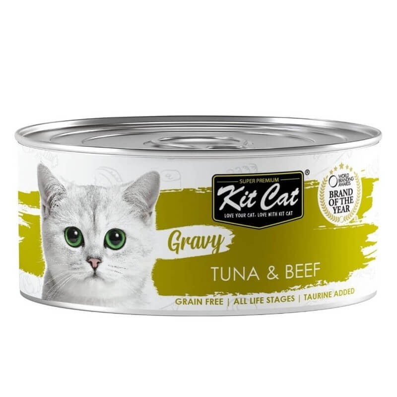Kit Cat - Lata Gravy - Atún y Ternera en Salsa