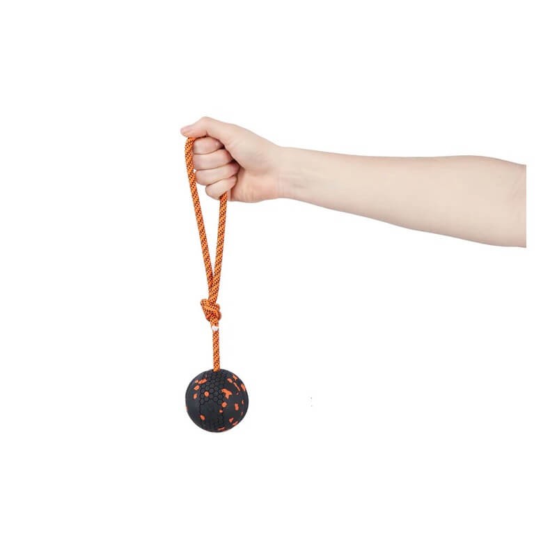 Non-stop Dogwear - Dog Ball on rope - Naranja/Negro 70x70